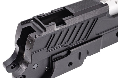 Gunsmith Bros EB Style Tracker Standard Slide Set With Threaded Barrel For Marui TM Hi-Capa GBBP Series -Silver