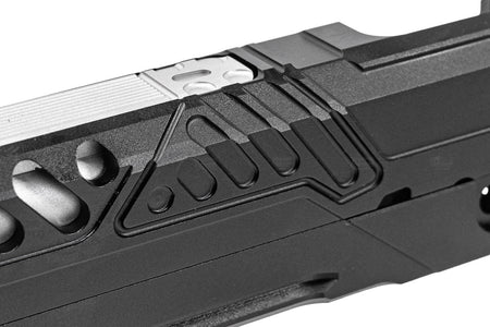Gunsmith Bros EB Style Tracker Standard Slide Set With Threaded Barrel For Marui TM Hi-Capa GBBP Series -Silver