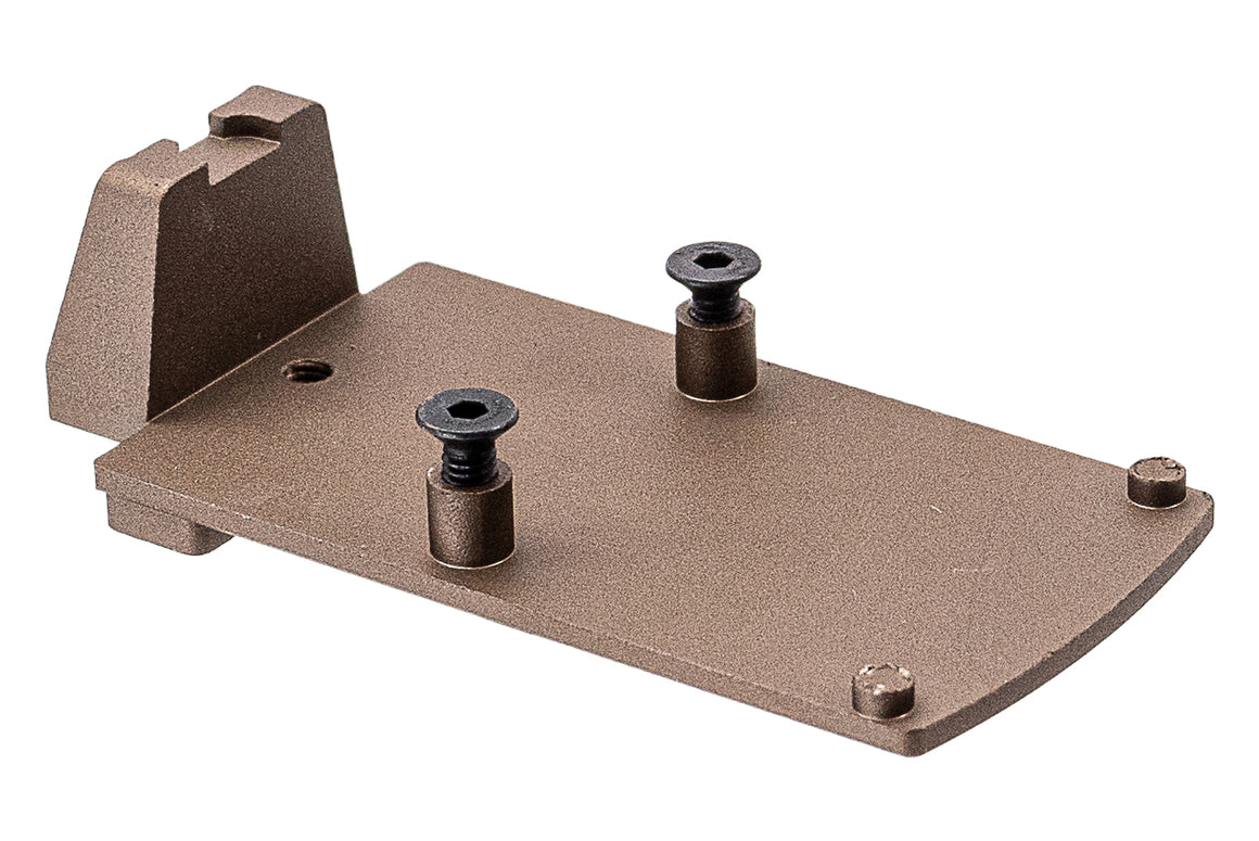 GUNDAY RMR Mount Base Tan with Sight Set For Umarex / VFC Glock System ( for G19X , G19 Gen4, G17 Gen5, G45 etc. )