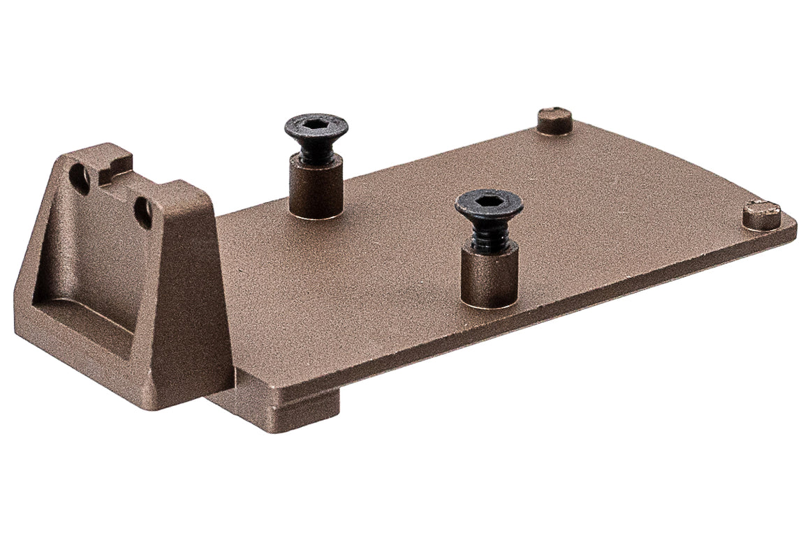 GUNDAY RMR Mount Base Tan with Sight Set For Umarex / VFC Glock System ( for G19X , G19 Gen4, G17 Gen5, G45 etc. )