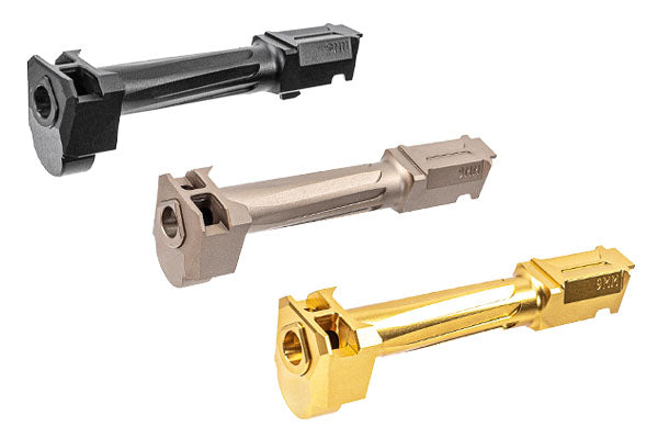 GUNDAY R Style Aluminum Outer Barrel With Compensator For Umarex / VFC Glock 19 Gen4 / Glock 19X / Glock 45 GBBP-Gold