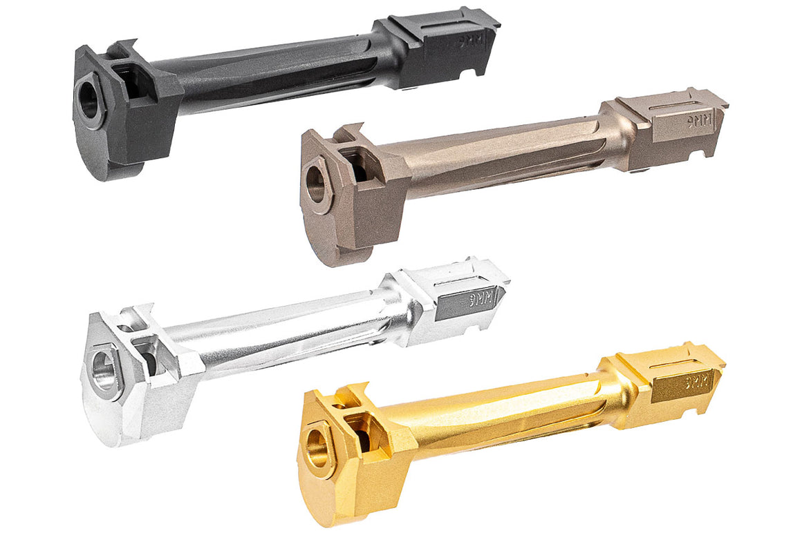 GUNDAY Aluminum R Style Outer Barrel Set With Compensator For UMAREX / VFC Glock 17 Gen 5 GBBP-Gold