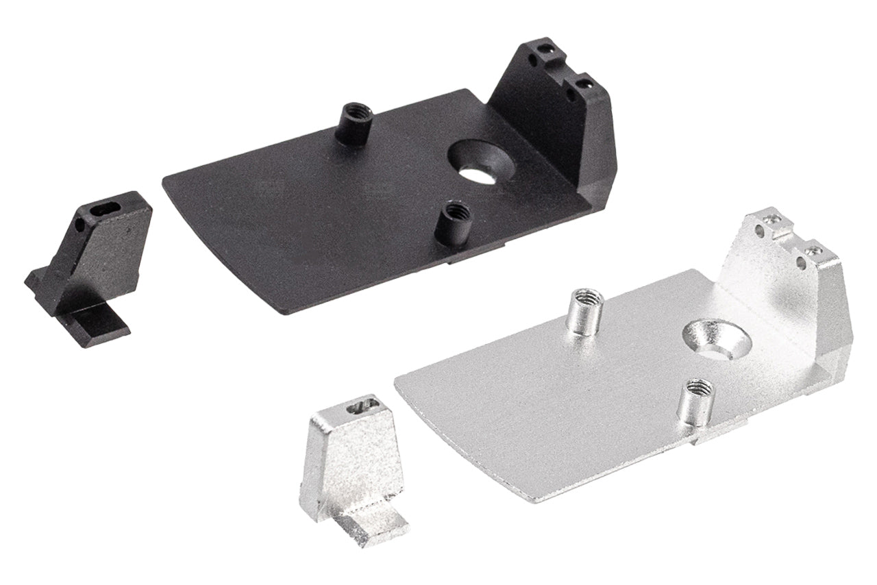 GUNDAY RMR Optic Adaptor Plate & Sight Kit For Tokyo Marui TM Hi-Capa 5.1 GBBP -Silver