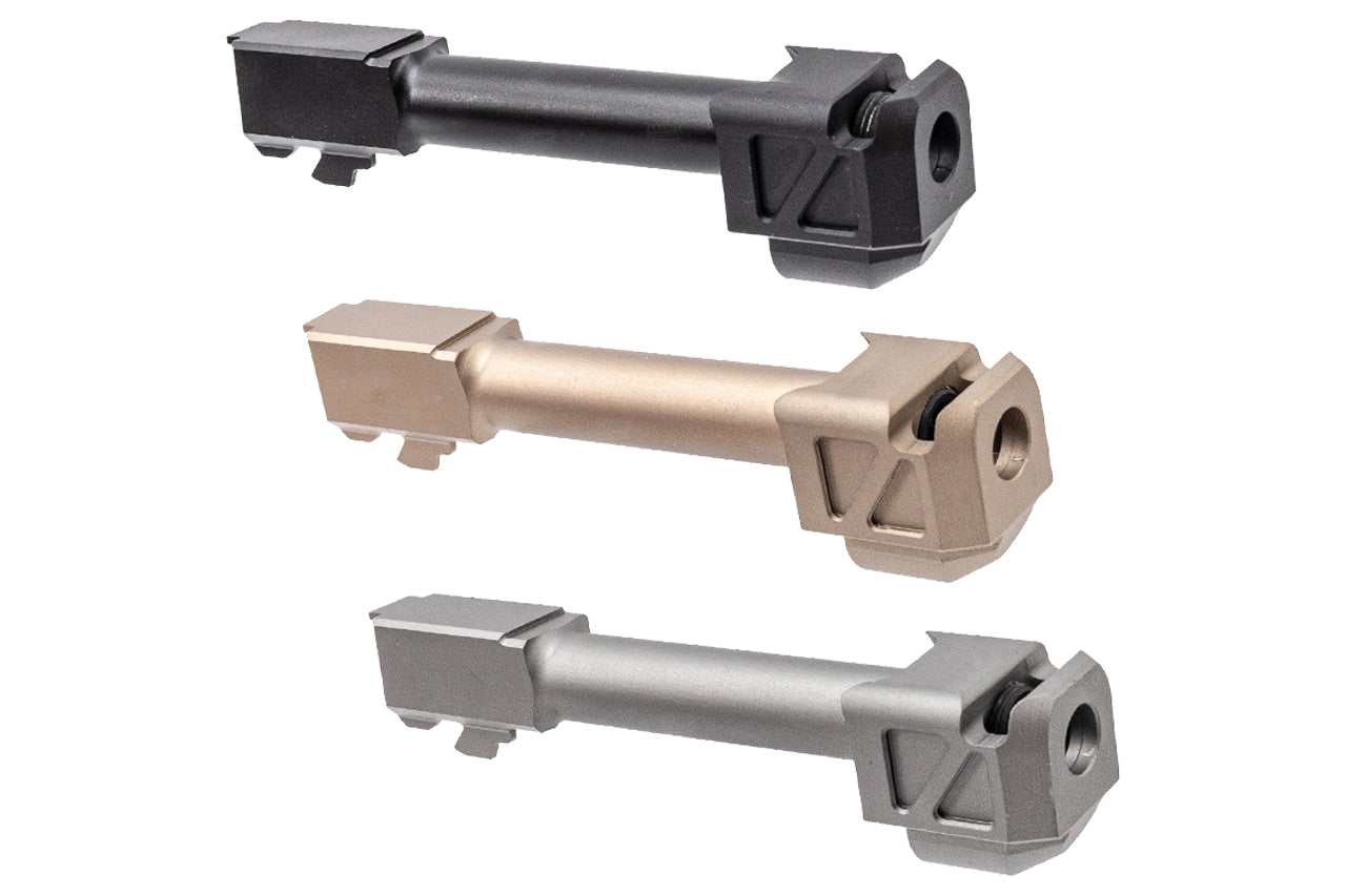 GUNDAY PM Style Type A Aluminum Outer Barrel With Compensator For Umarex VFC Glock 19 GBBP Series -Grey