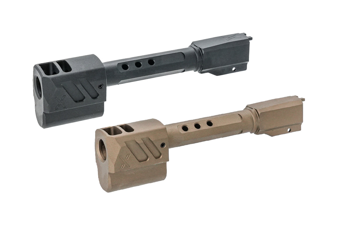 GUNDAY Aluminum Type E Outer Barrel With Compensator For SIG AIR / VFC P320 M18 GBBP-FDE