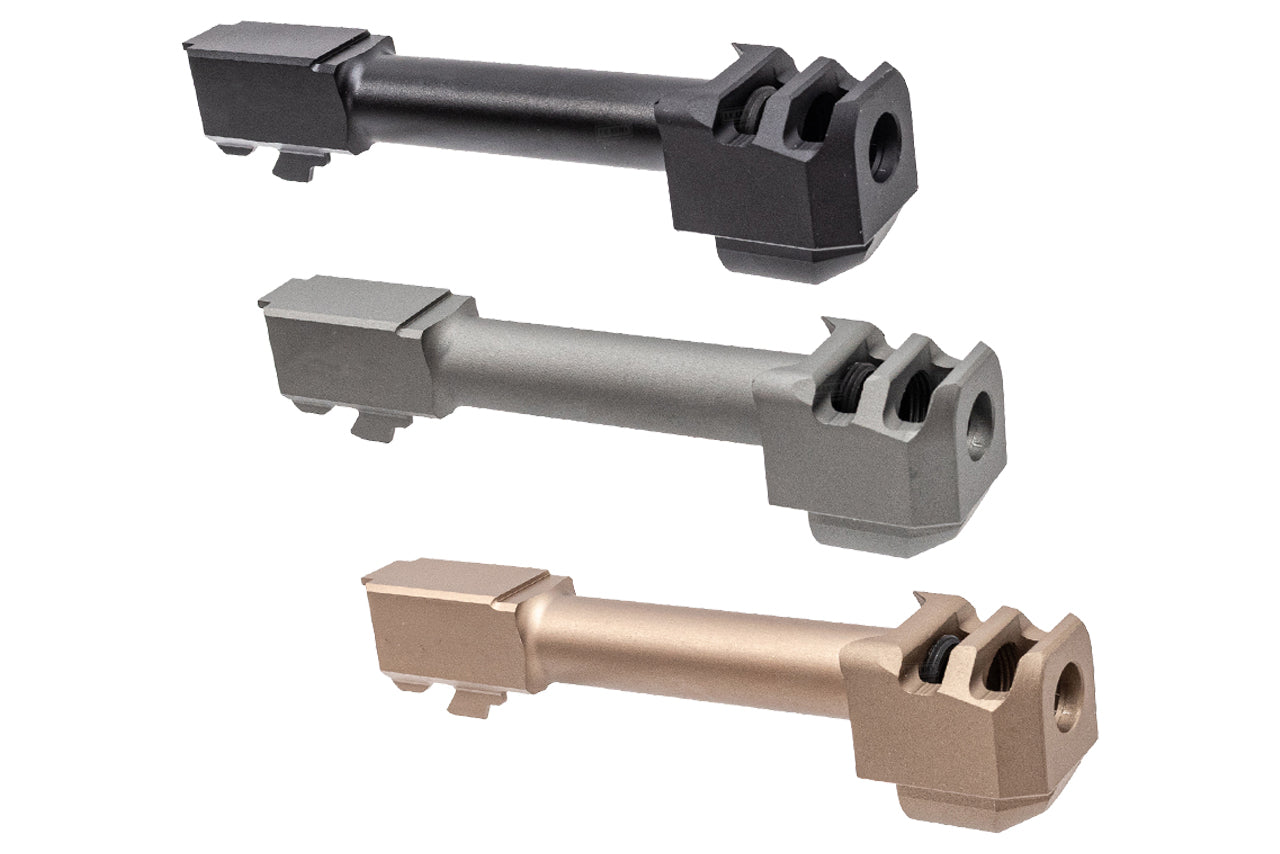 GUNDAY PM Style Type B Aluminum Outer Barrel With Compensator For Umarex VFC Glock 19 GBBP Series -Tan