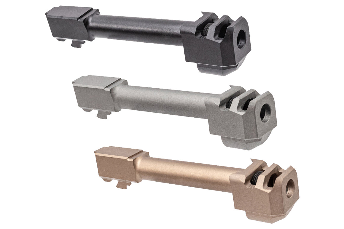 GUNDAY PM Style Type B Aluminum Outer Barrel With Compensator For Umarex VFC Glock 17 GBBP Series -Tan