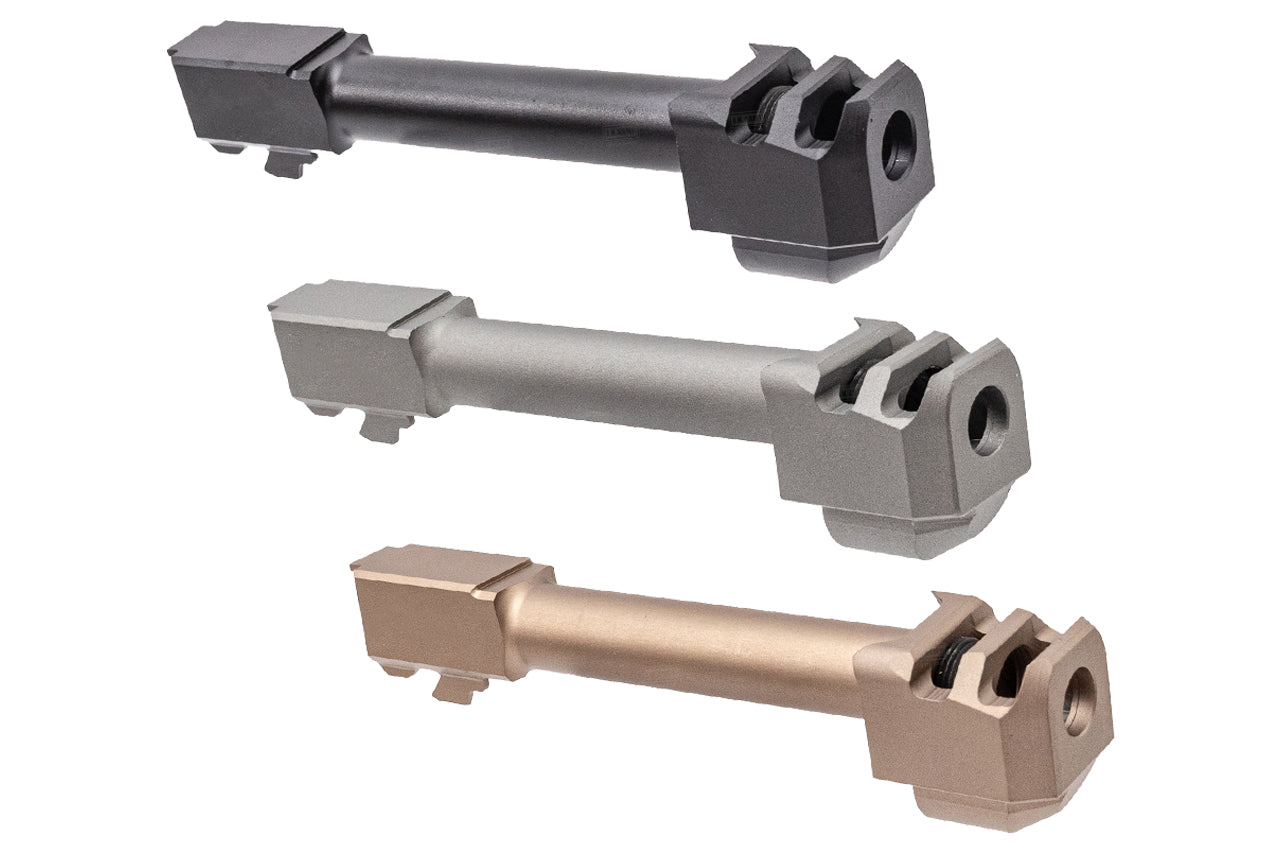 GUNDAY PM Style Type B Aluminum Outer Barrel With Compensator For Umarex VFC Glock 17 GBBP Series -Tan