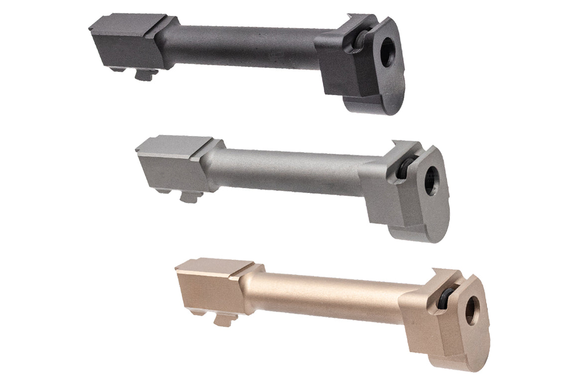 GUNDAY PM Style Type C Aluminum Outer Barrel With Compensator For Umarex VFC Glock 17 GBBP Series -Tan