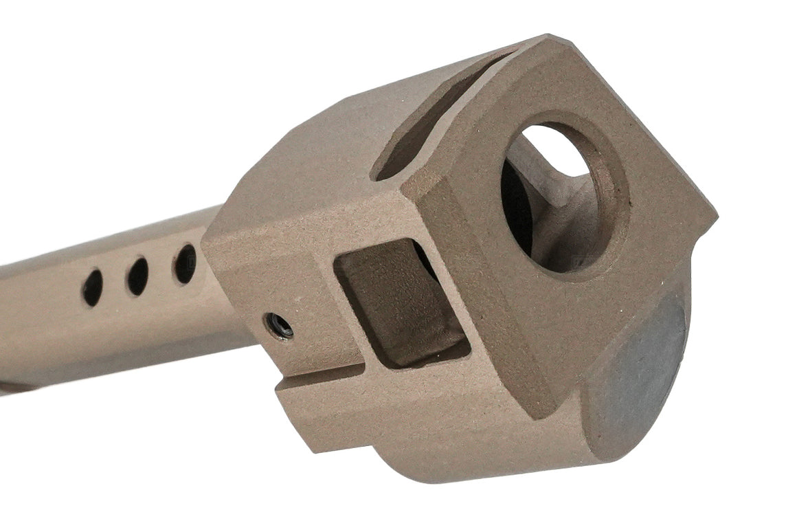 GUNDAY HAED Style Aluminum Outer Barrel With Compensator Type A For Umarex / VFC Walther PDP GBBP-Tan