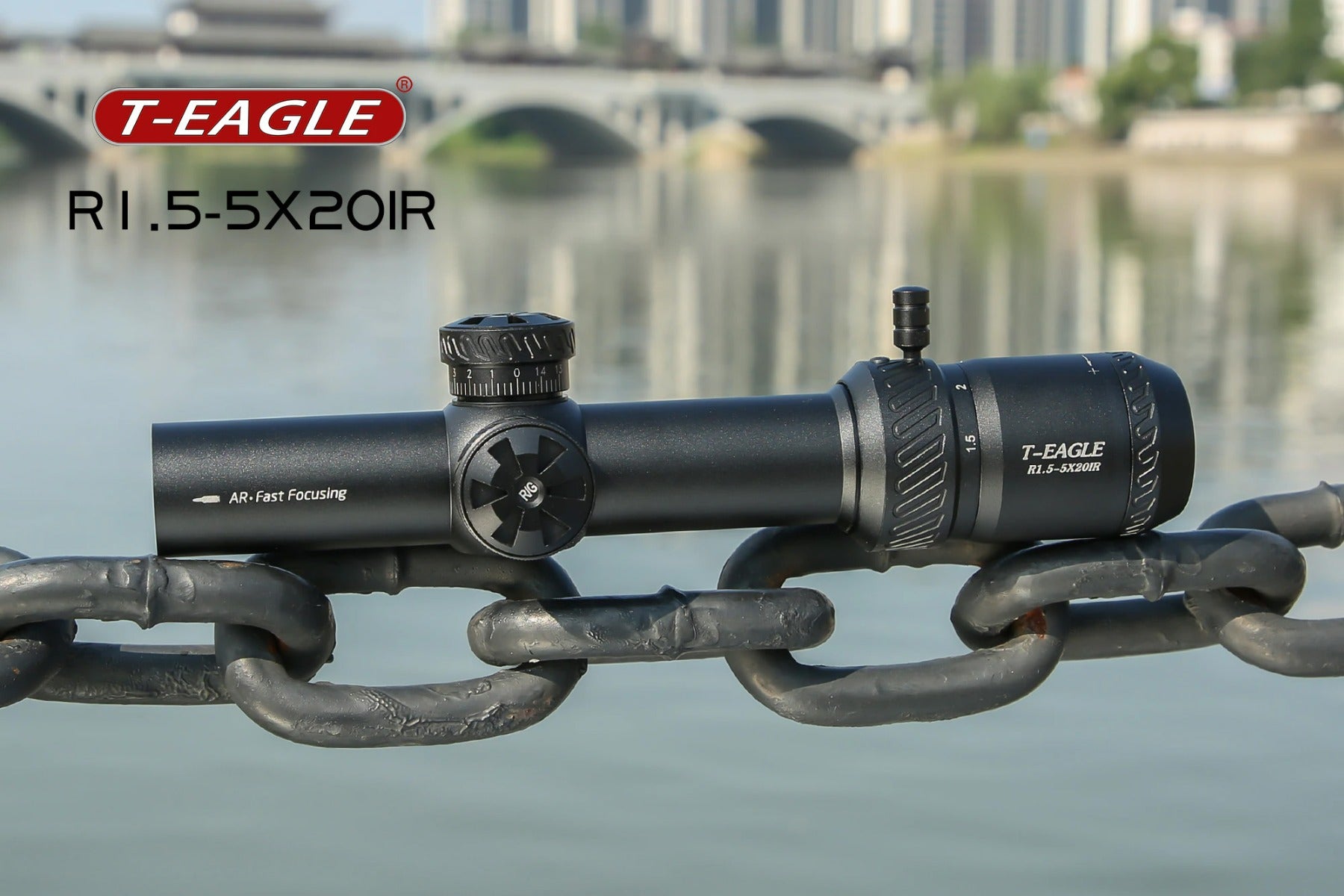 Discovery T-EAGLE R 1.5-5X20 IR Rifle Scope with Mount ( Black )