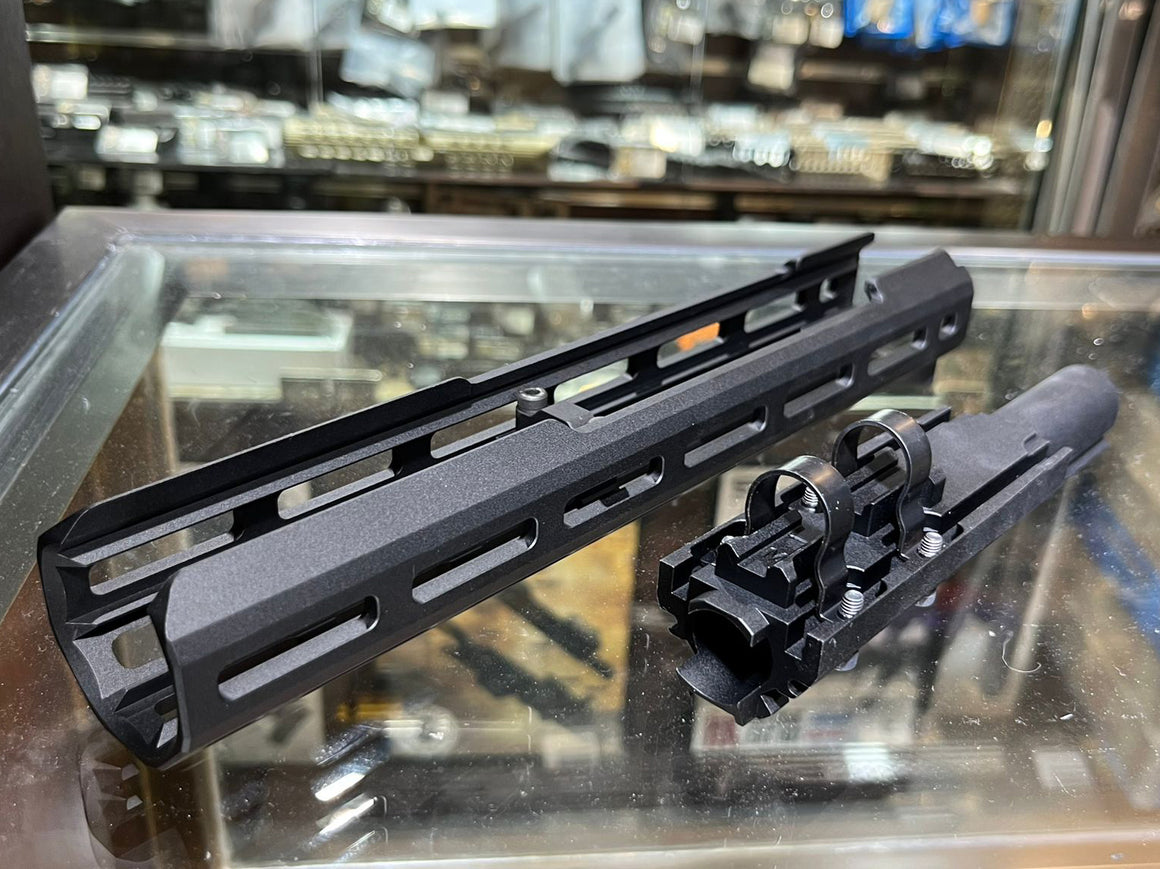 Hephaestus AK M-LOK 10.5" Handguard Rail Set With Railed Gas Tube ( Type III Hard-Coat Anodized ) For Tokyo Marui TM AK GBB Series