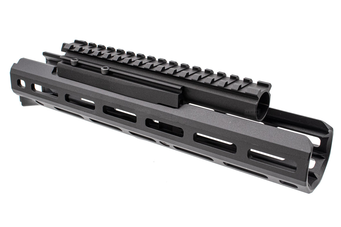 Hephaestus AK M-LOK 10.5" Handguard Rail Set With Railed Gas Tube ( Type III Hard-Coat Anodized ) For Tokyo Marui TM AK GBB Series