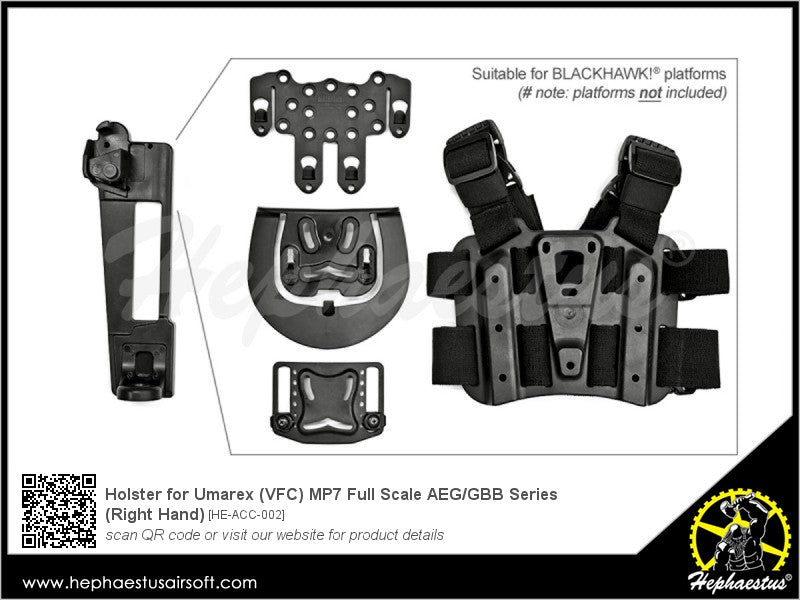 Hephaestus Holster for Umarex ( VFC ) MP7 Full Scale AEG / GBB SMG Series ( Right Hand )