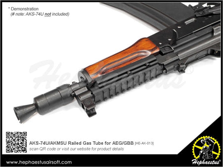 Hephaestus AKS-74U / AKMSU Railed Gas Tube for AEG / GBB Rifle AKS74U / AKMSU Series
