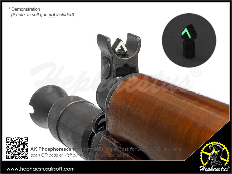 Hephaestus AK Phosphorescent Front Night Sight Post for AEG / GBB Rifle AK Series