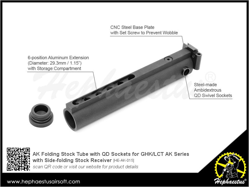 Hephaestus AK Folding Stock Tube with QD Sockets for GHK / LCT AK Series