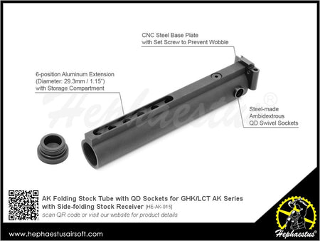 Hephaestus AK Folding Stock Tube with QD Sockets for GHK / LCT AK Series