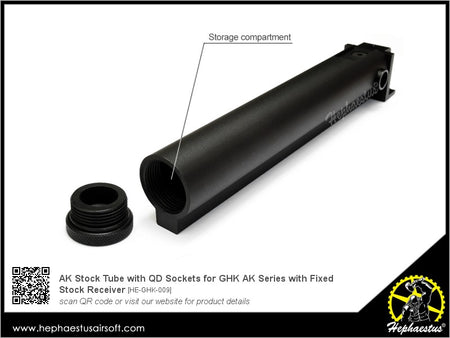 Hephaestus AK Stock Tube with QD Sockets for GHK AK GBB / LCT AK AEG Series