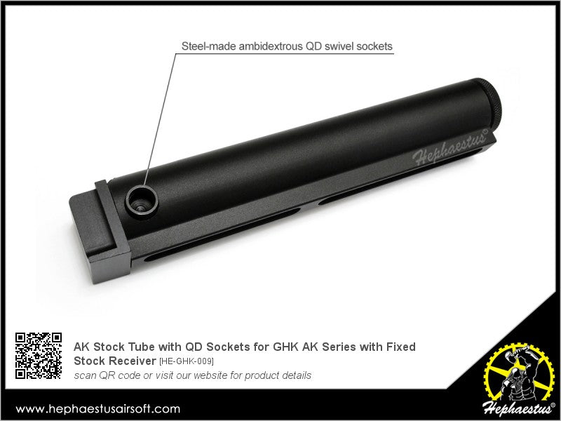 Hephaestus AK Stock Tube with QD Sockets for GHK AK GBB / LCT AK AEG Series