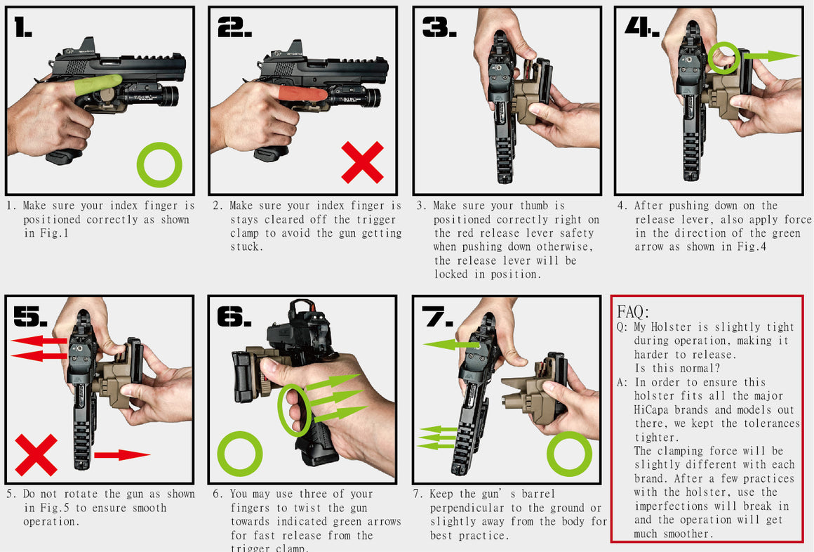 CTM Hi-Capa Speed Holster Nylon ( Right hand version )-Olive Drab