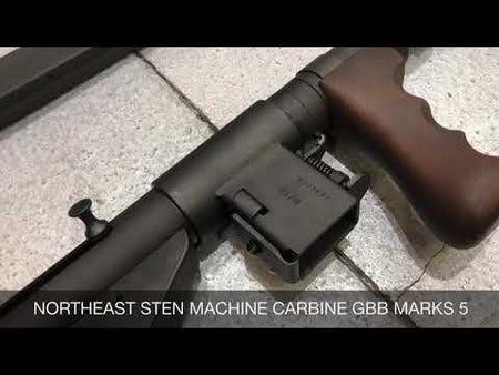 Northeast STEN Gun MK 5 GBBR , STEN MACHINE CARBINE GBB MARKS 5 ( Black )