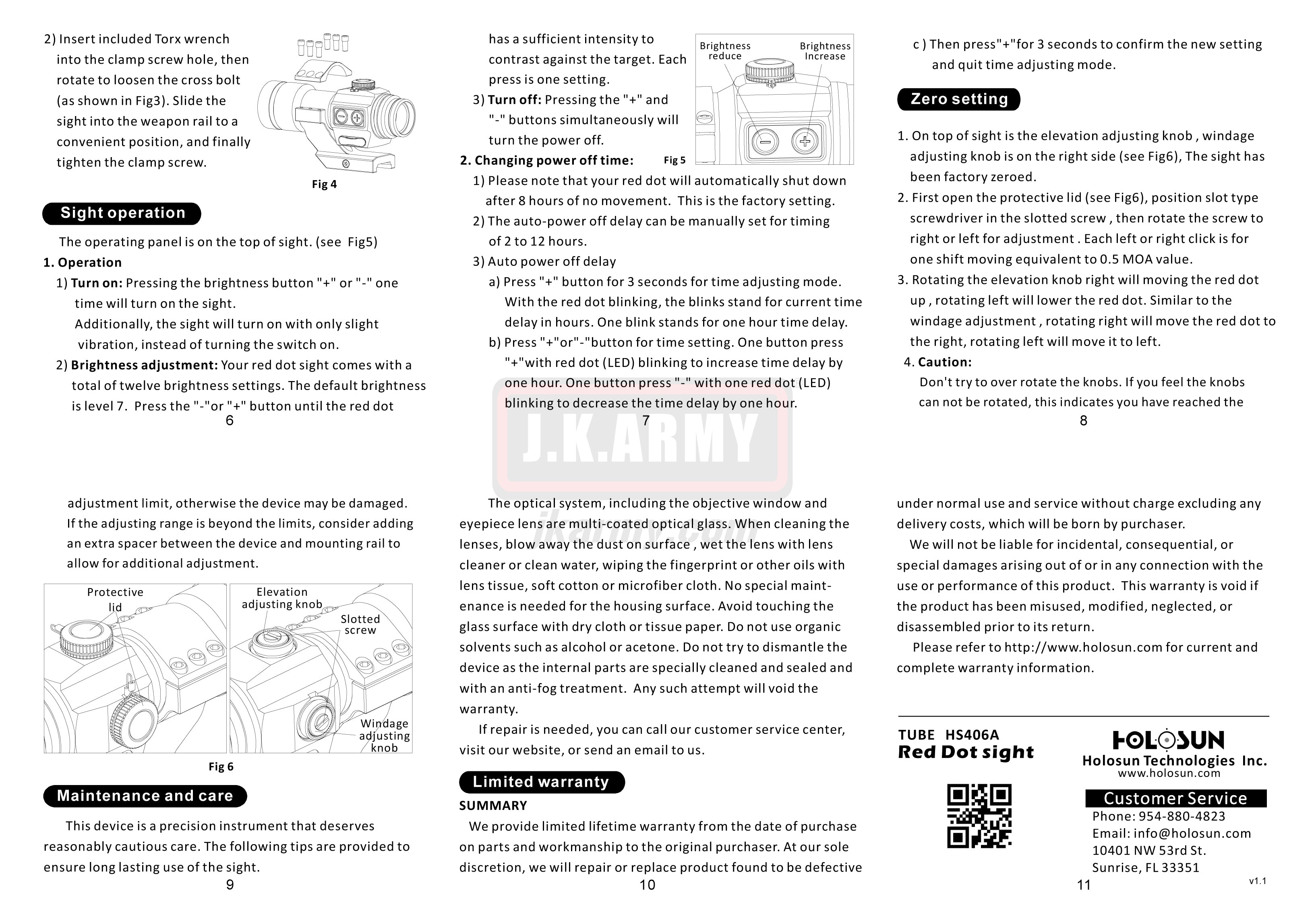 Holosun Tube HS406A Red Dot Sight