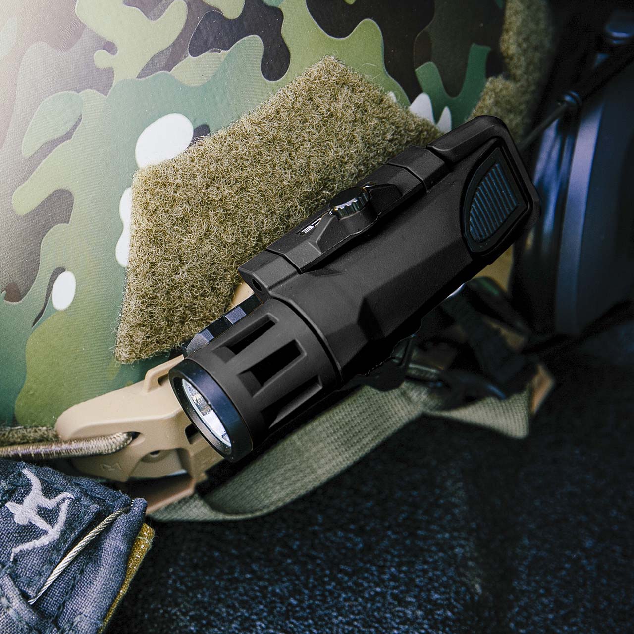 INFORCE HML White Helmet-Mounted Tactical Flashlight