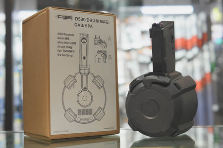 CGS D500 Electric Drum Mag Gas Magazine For Marui TM / CGS MWS GBBR