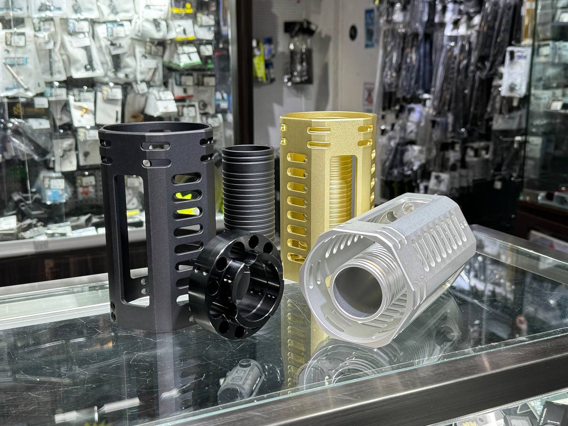 ITP Mini Vulcan 6mm BBs Ammo Expanding Flash Hider For Classic Army CA M133 Mini Vulcan ( 1200 Rounds )-Silver