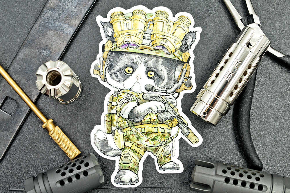 J.K.ARMY Prozi Cat Milsim Style #MIL01 PVC Sticker ( 1Set / 4pcs ) ( Free Shipping ) #jkarmycat #jkarmymeow #jkmeow