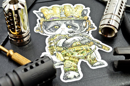 J.K.ARMY Prozi Cat Milsim Style #MIL01 PVC Sticker ( 1Set / 4pcs ) ( Free Shipping ) #jkarmycat #jkarmymeow #jkmeow