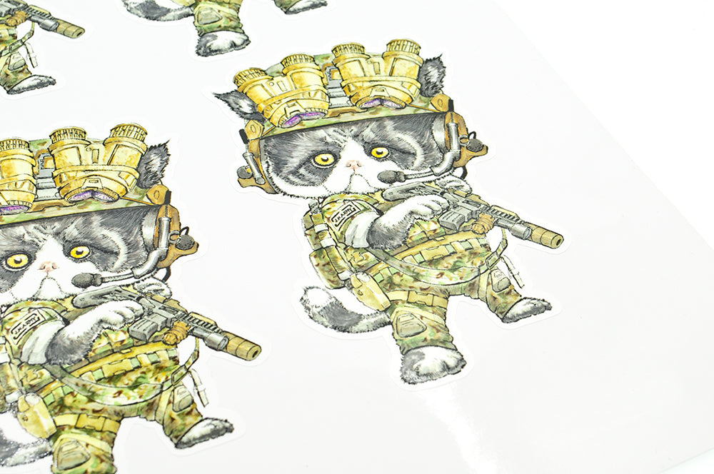 J.K.ARMY Prozi Cat Milsim Style #MIL01 PVC Sticker ( 1Set / 4pcs ) ( Free Shipping ) #jkarmycat #jkarmymeow #jkmeow