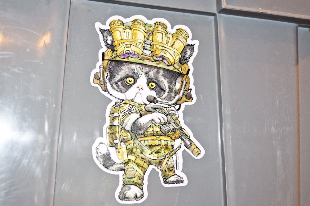 J.K.ARMY Prozi Cat Milsim Style #MIL01 PVC Sticker ( 1Set / 4pcs ) ( Free Shipping ) #jkarmycat #jkarmymeow #jkmeow