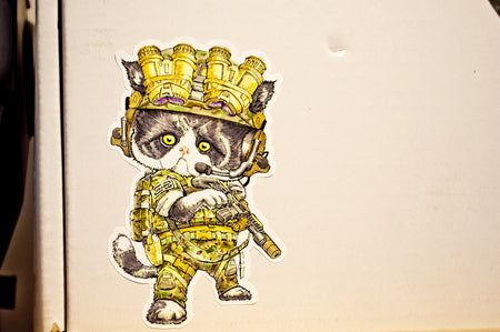 J.K.ARMY Prozi Cat Milsim Style #MIL01 PVC Sticker ( 1Set / 4pcs ) ( Free Shipping ) #jkarmycat #jkarmymeow #jkmeow