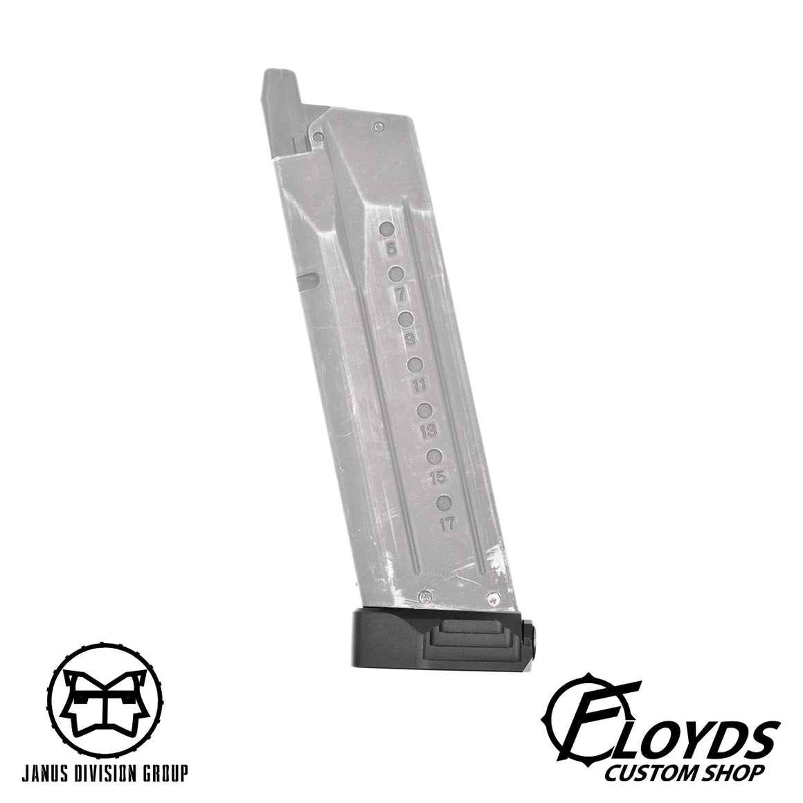 JDG Floyds Licensed Mag Base Plate for Marui TM M&P GBBP ( Hole Type Dummy Style )-Grey