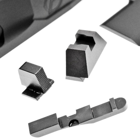 JDG Floyds Licensed The Poseidon Style M&P RMR Cut Slide Set for TM M&P9L GBBP Series ( w/ JDG 6.03mm Stainless Steel Precision 90mm Inner Banner ) ( Black )