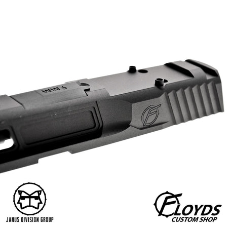 JDG Floyds Licensed The Poseidon Style M&P RMR Cut Slide Set for TM M&P9L GBBP Series ( w/ JDG 6.03mm Stainless Steel Precision 90mm Inner Banner ) ( Black )