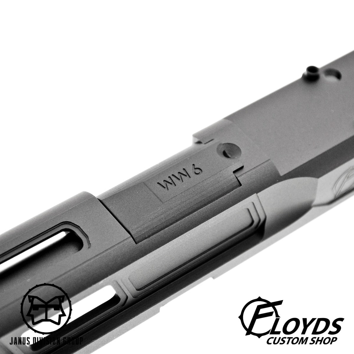 JDG Floyds Licensed The Poseidon Style M&P RMR Cut Slide Set for TM M&P9L GBBP Series ( w/ JDG 6.03mm Stainless Steel Precision 90mm Inner Banner ) ( Black )