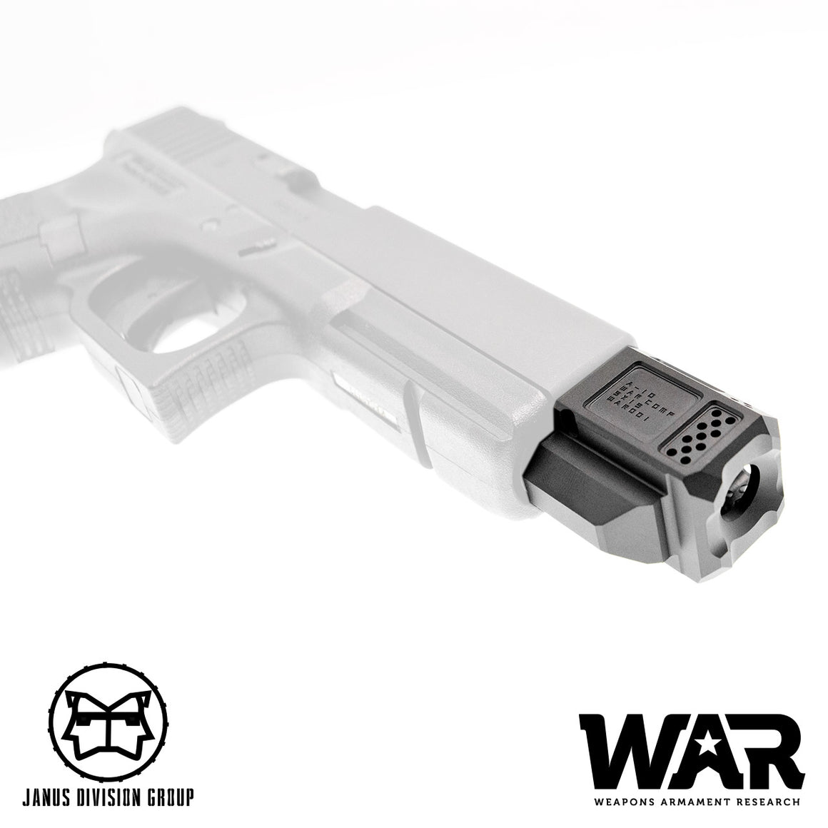 JDG WAR A10 Compensator 14mm CCW for Airsoft Glock Gen3 Model ( Licensed by WAR ) ( Black ) ( G17 GEN3 )