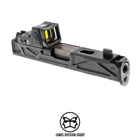 JDG WAR Afterburner RMR Slide Set for UMAREX Glock 19 Gen3 Airsoft Pistol  ( Licensed by WAR ) ( Black Slide )-Bronze