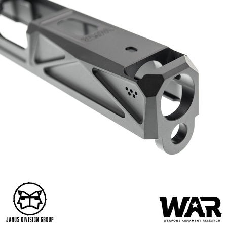 JDG WAR Afterburner RMR Slide Set for UMAREX Glock 19 Gen3 Airsoft Pistol  ( Licensed by WAR ) ( Black Slide )-Bronze