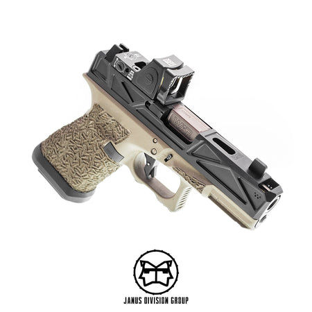 JDG WAR Afterburner RMR Slide Set for UMAREX Glock 19 Gen3 Airsoft Pistol  ( Licensed by WAR ) ( Black Slide )-Bronze