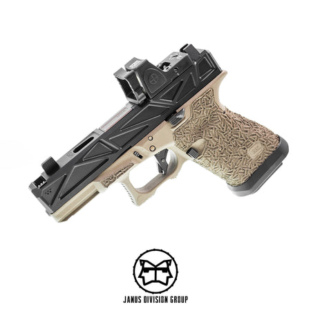 JDG WAR Afterburner RMR Slide Set for UMAREX Glock 19 Gen3 Airsoft Pistol  ( Licensed by WAR ) ( Black Slide )-Bronze