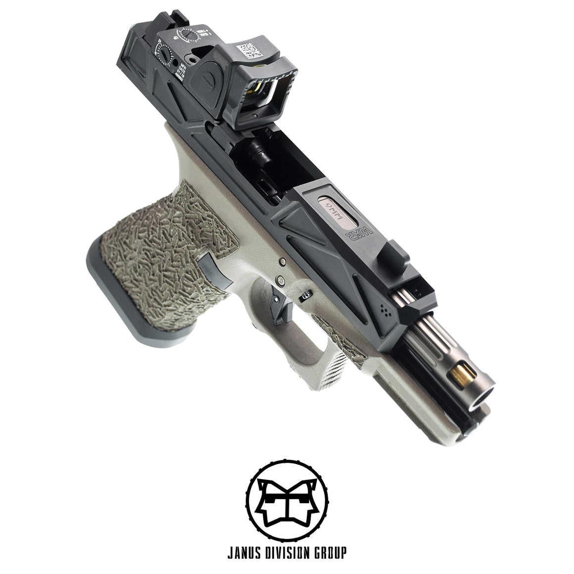 JDG WAR Afterburner RMR Slide Set for UMAREX Glock 19 Gen3 Airsoft Pistol  ( Licensed by WAR ) ( Black Slide )-Bronze