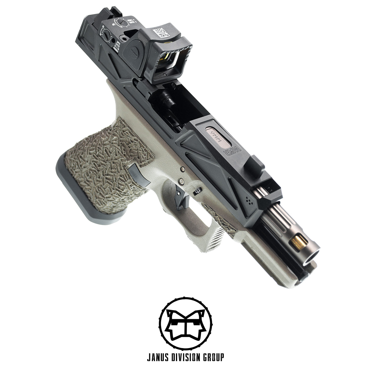 JDG WAR Afterburner RMR Slide Set for UMAREX Glock 19 Gen3 Airsoft Pistol  ( Licensed by WAR ) ( Black Slide )-Bronze