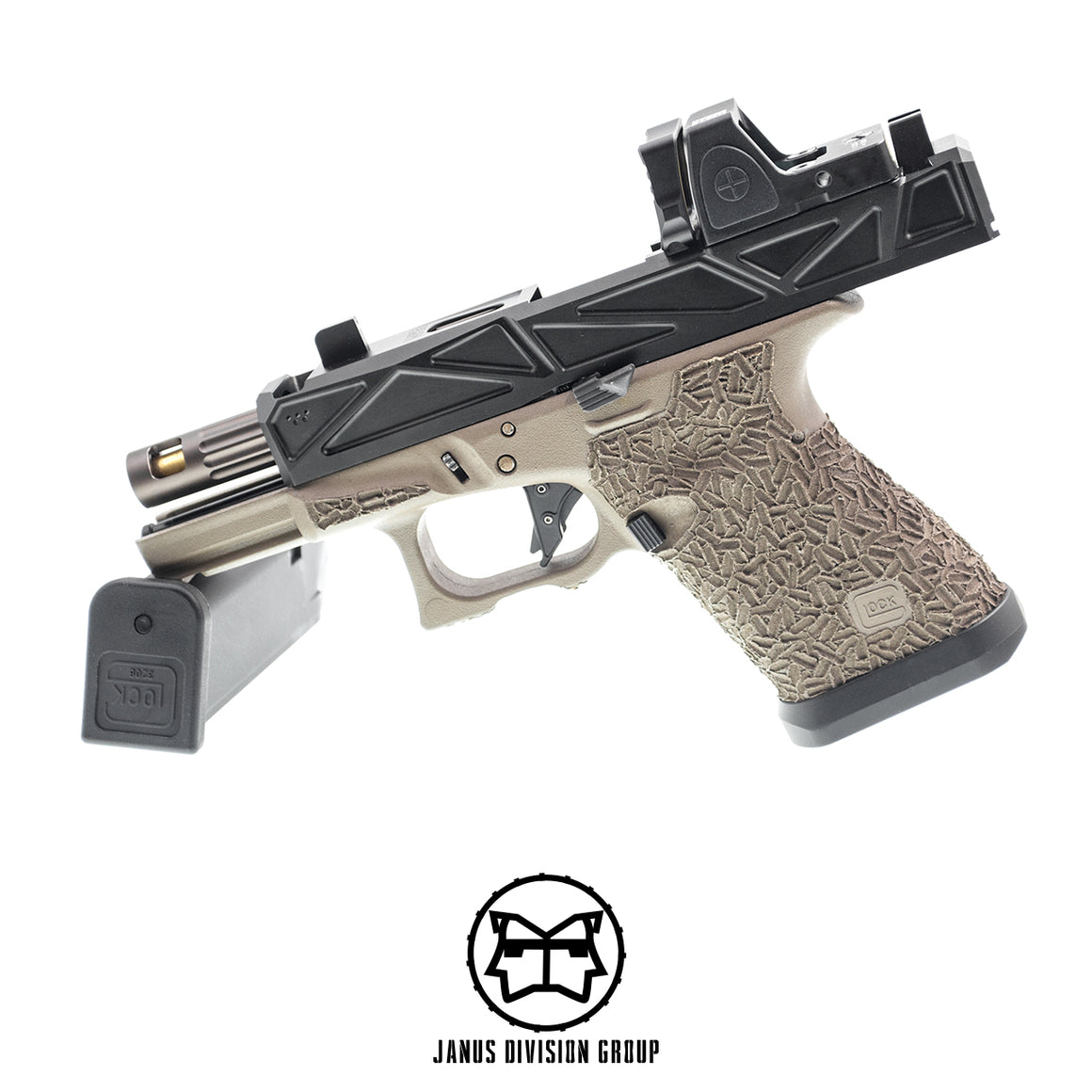 JDG WAR Afterburner RMR Slide Set for UMAREX Glock 19 Gen3 Airsoft Pistol  ( Licensed by WAR ) ( Black Slide )-Bronze