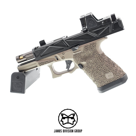 JDG WAR Afterburner RMR Slide Set for UMAREX Glock 19 Gen3 Airsoft Pistol  ( Licensed by WAR ) ( Black Slide )-Bronze