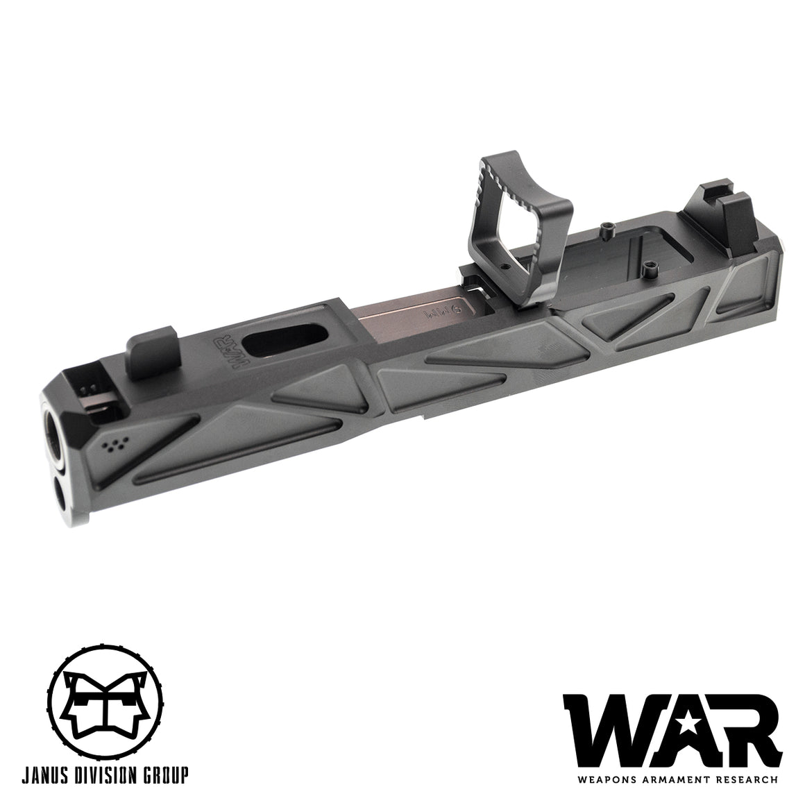 JDG WAR Afterburner RMR Slide Set for UMAREX Glock 19 Gen3 Airsoft Pistol  ( Licensed by WAR ) ( Black Slide )-Bronze