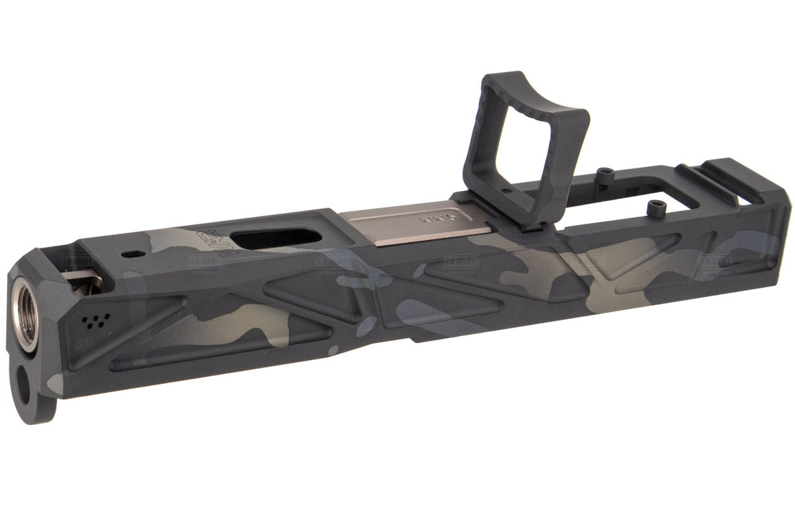 JDG WAR Afterburner RMR Slide Set for UMAREX Glock 19 Gen3 Airsoft Pistol ( Licensed by WAR ) ( Cerakote MutliCam Black Slide )